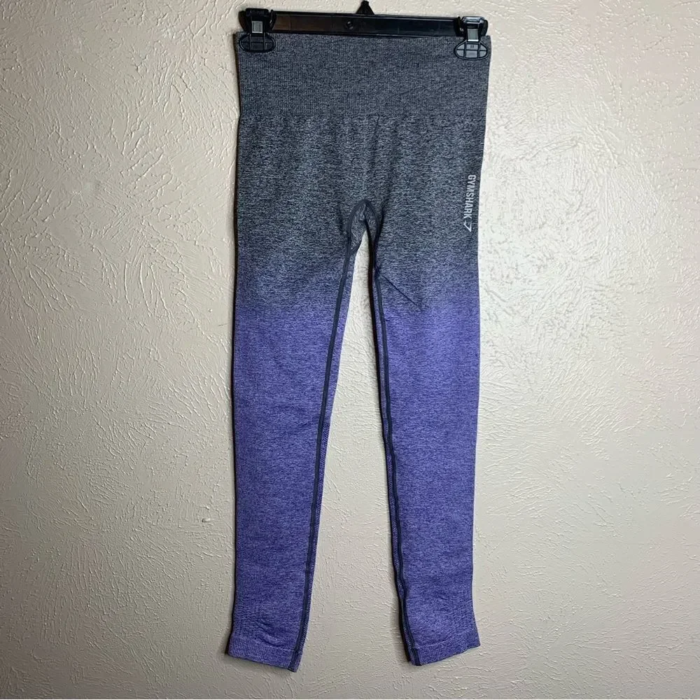 Gymshark‎ seamless ombre high waisted leggings gray blue